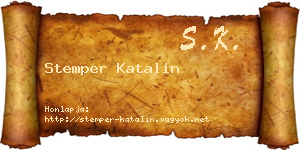 Stemper Katalin névjegykártya